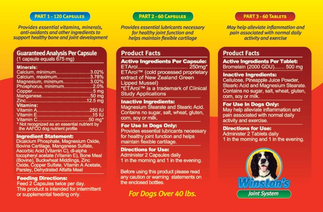 Winston's Joint System - 100% Natural Dog Joint Repair