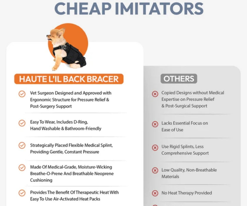 L'il Back Bracer Heated Back Brace for Dogs - Therapeutic Heat for Back Muscles & Joints