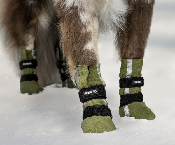Reflective Tall Dog Boots - Fleece Reflective Boots, Keeps Your Dog Warm & Safe (four boots)