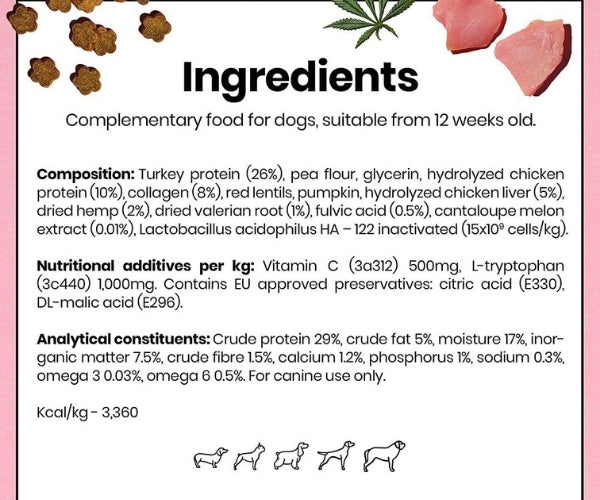 Pooch & Mutt Calming Probiotic Meaty Treats for Dogs 120g