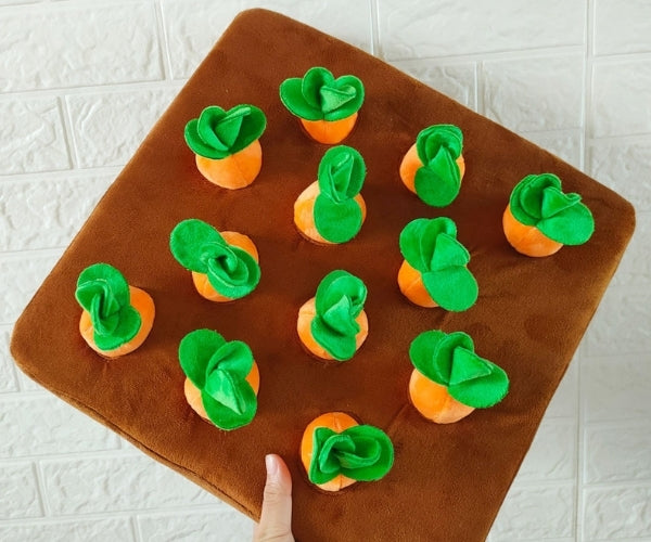 Interactive Carrot Garden Game for Dogs - Mentally Stimulating Snuffle Toy