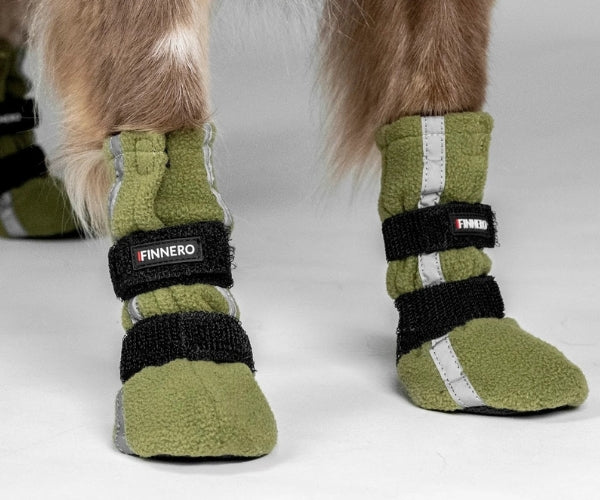 Reflective Tall Dog Boots - Fleece Reflective Boots, Keeps Your Dog Warm & Safe (four boots)