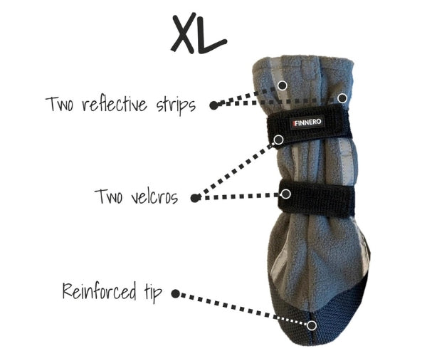 Reflective Tall Dog Boots - Fleece Reflective Boots, Keeps Your Dog Warm & Safe (four boots)