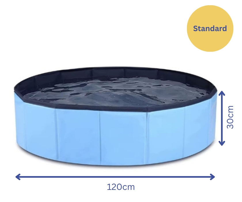 Dog Swimming Pool by Zoomadog - Foldable, Non-Slip Pool for Play & Cooling in Summer (Sky Blue)