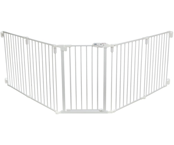 5 Panel Dog Metal Barrier with Gate Opening - Keep Your Dog Safe and Secure (300cm Max Width x 76.5cm High)