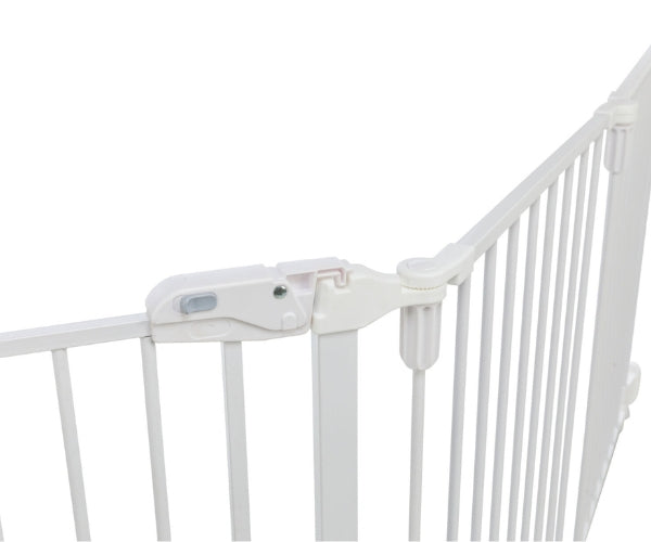 5 Panel Dog Metal Barrier with Gate Opening - Keep Your Dog Safe and Secure (300cm Max Width x 76.5cm High)