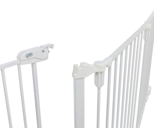 5 Panel Dog Metal Barrier with Gate Opening - Keep Your Dog Safe and Secure (300cm Max Width x 76.5cm High)