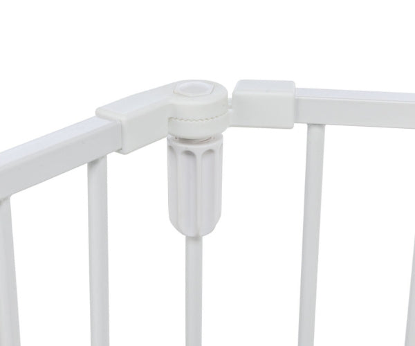 5 Panel Dog Metal Barrier with Gate Opening - Keep Your Dog Safe and Secure (300cm Max Width x 76.5cm High)
