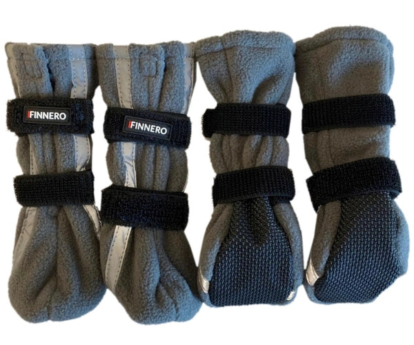 Reflective Tall Dog Boots - Fleece Reflective Boots, Keeps Your Dog Warm & Safe (four boots)
