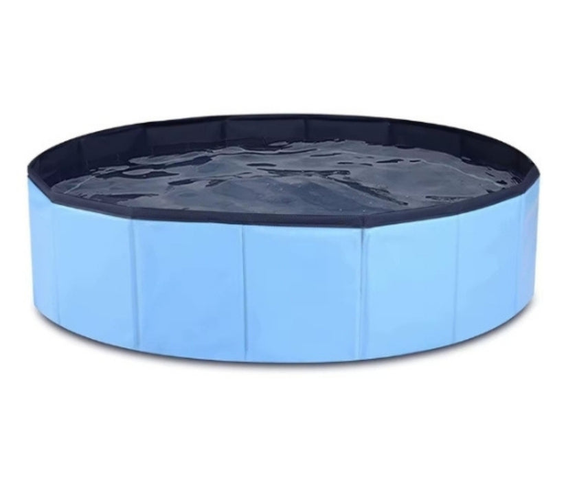 Dog Swimming Pool by Zoomadog - Foldable, Non-Slip Pool for Play & Cooling in Summer (Sky Blue)