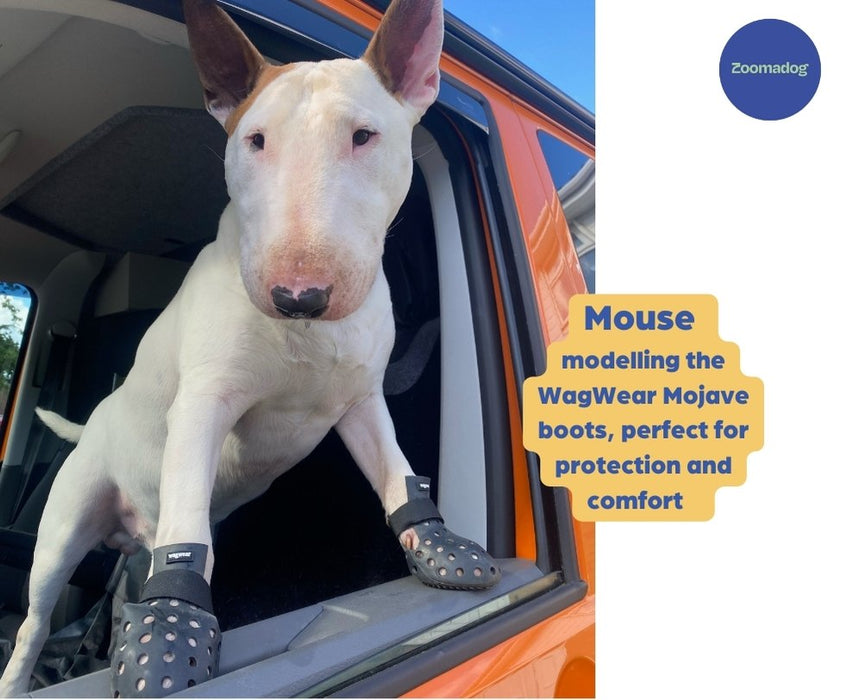 WagWear Mojave - Breathable Rubber Dog Boots for Extra Grip & Paw Protection (two boots)