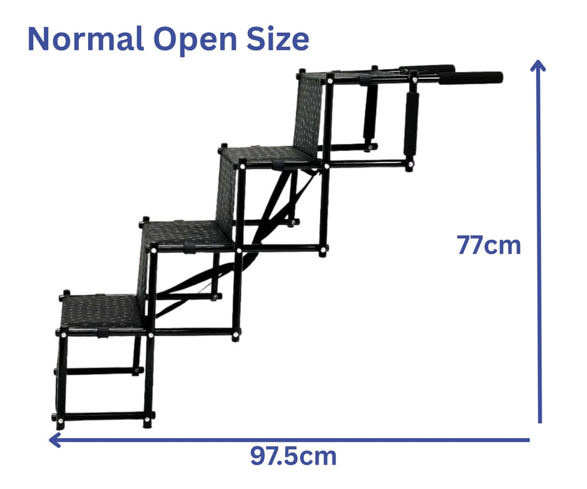 Zoomadog 4-Step Foldable Aluminum Dog Steps - Give Greater Access for Dogs up to 60kg (77cm High x 97.5cm Deep)