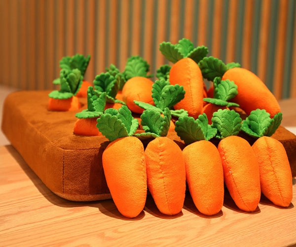 Interactive Carrot Garden Game for Dogs - Mentally Stimulating Snuffle Toy