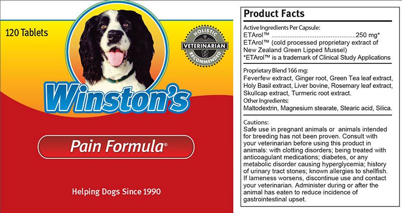Winston's Pain Formula - 100% Natural Dog Supplement Sizes
