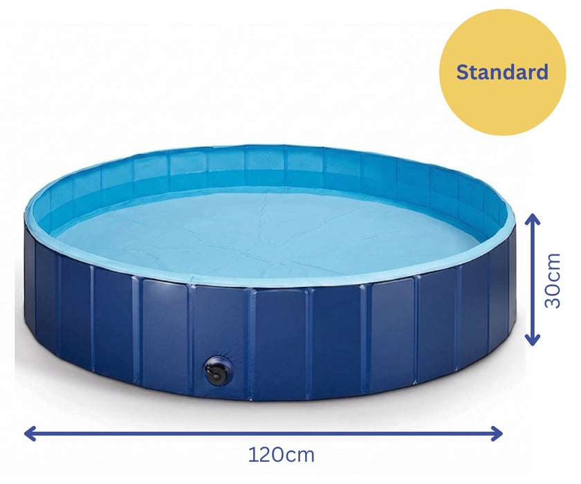 Dog Swimming Pool by Zoomadog - Foldable, Non-Slip Pool for Play & Cooling in Summer (Blue)