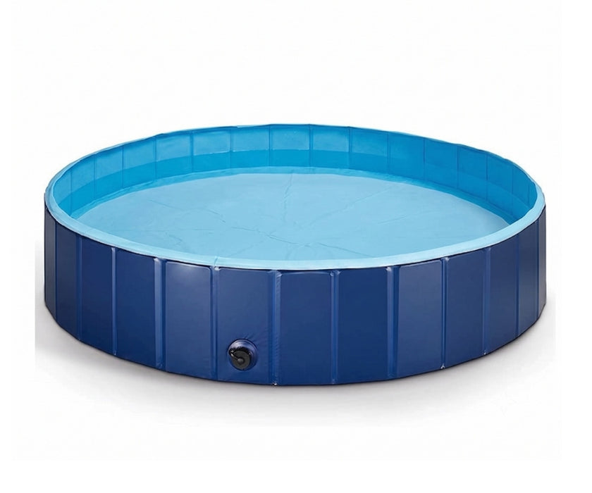 Dog Swimming Pool by Zoomadog - Foldable, Non-Slip Pool for Play & Cooling in Summer (Blue)