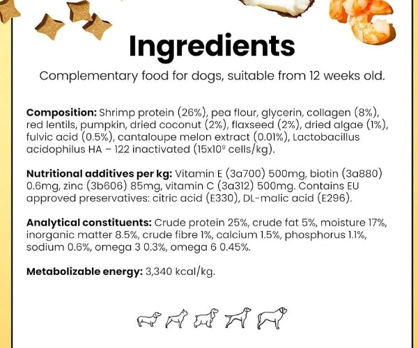 Pooch & Mutt Probiotic Treats for Dogs - Soothes Itchy Skin & Aids Glossy Coat 120g