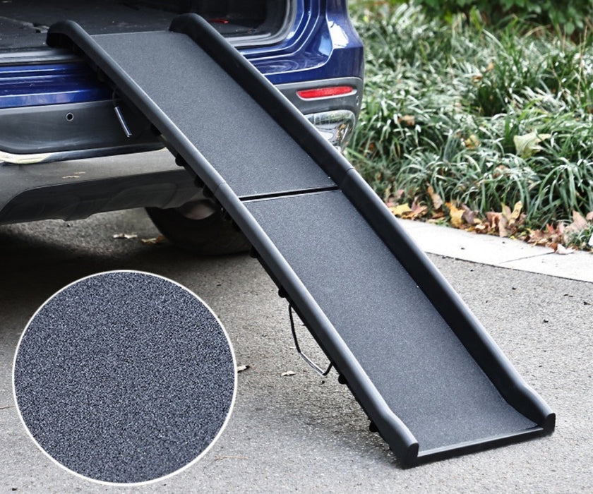 Zoomadog Foldable Non-Slip Dog Ramp - Portable Access Ramp for Dogs up to 68kg (156cm Long × 41cm  Wide, black)