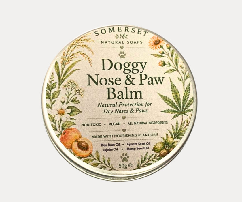 Somerset Natural Soaps Dog Paw & Nose Balm - Natural Ingredients for Soothing Dry Skin & Treating Post-Op Shaving Rash 50g