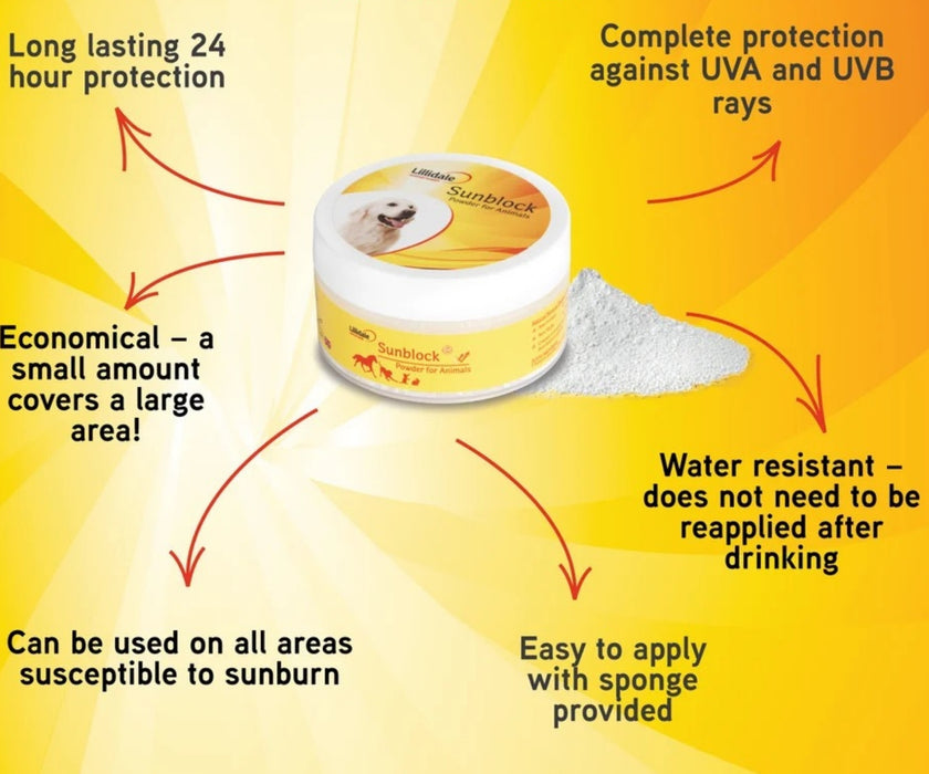 Lillidale Sun Protectant Powder for Dogs - UVA & UVB Protection for Sun-Sensitive Skin