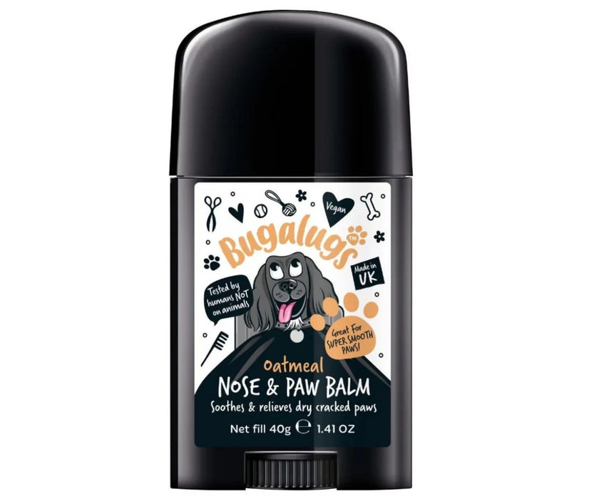 Bugalugs Oatmeal Dog Nose & Paw Balm Stick - Moisturises Dry & Cracked Skin Keeps Noses & Paws Smooth 40g
