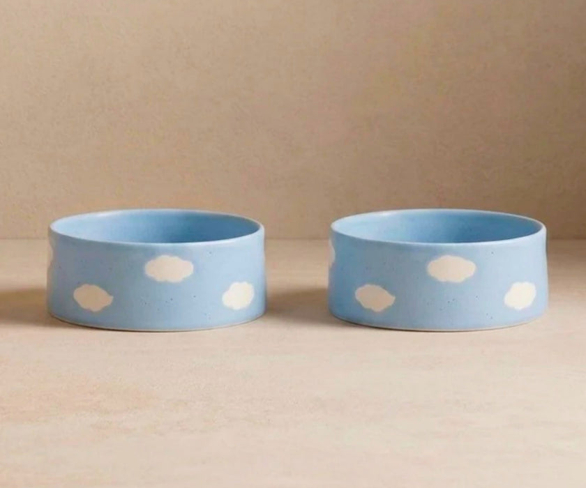 Egg Back Home Stoneware Dog Bowl 14cm - Handmade Ceramic Feeding Bowls