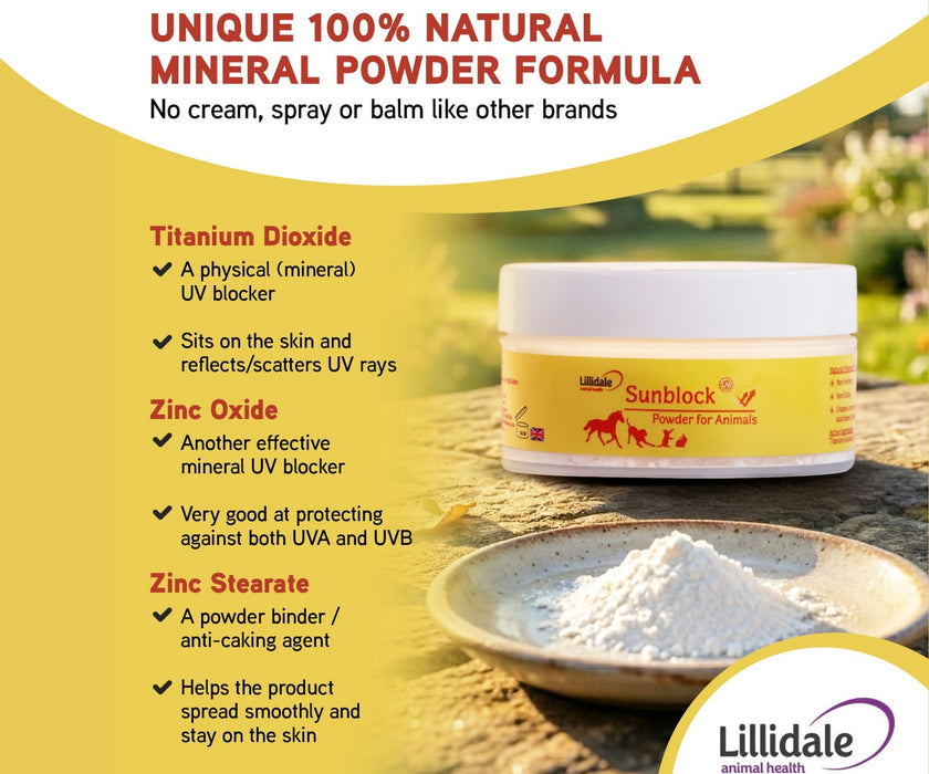 Lillidale Sun Protectant Powder for Dogs - UVA & UVB Protection for Sun-Sensitive Skin