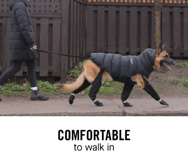 Canada Pooch Suspender Dog Boots - Secure Paw Protection With Extended Leg Coverage (four boots)
