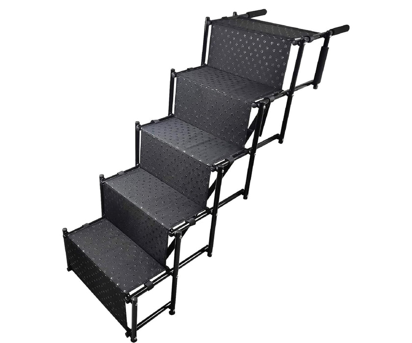 Zoomadog 5-Step Foldable Aluminum Dog Steps - Heavy Duty Accessibility for Dogs Up To 60kg (95cm High x 112cm Deep)