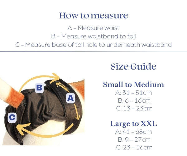 Glenndarcy Flexi-Pants Nappy for Dogs - Adjustable & Reusable Waterproof Protection for Incontinence