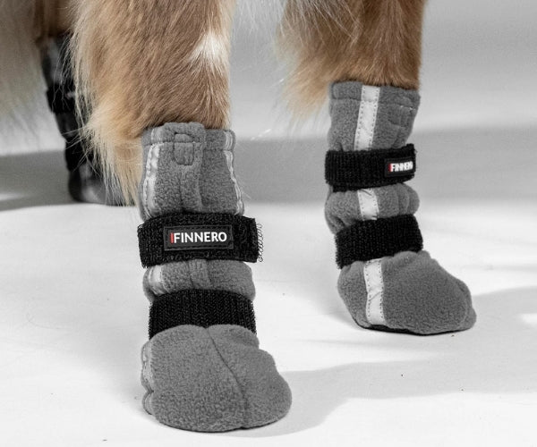 Reflective Tall Dog Boots - Fleece Reflective Boots, Keeps Your Dog Warm & Safe (four boots)