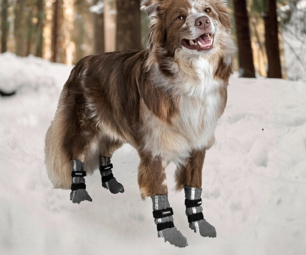 Reflective Tall Dog Boots - Fleece Reflective Boots, Keeps Your Dog Warm & Safe (four boots)