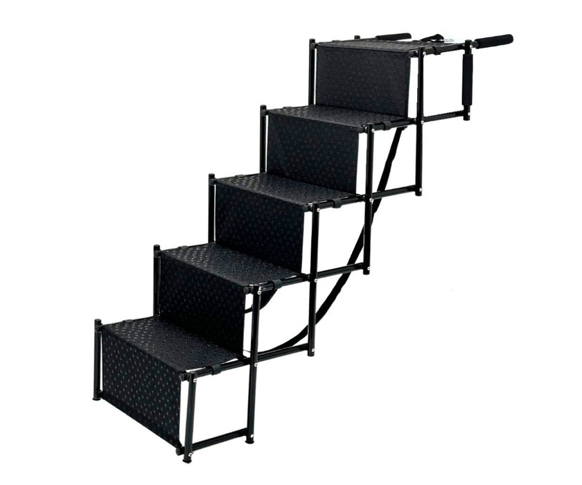 Zoomadog 5-Step Foldable Aluminum Dog Steps - Heavy Duty Accessibility for Dogs Up To 60kg (95cm High x 112cm Deep)