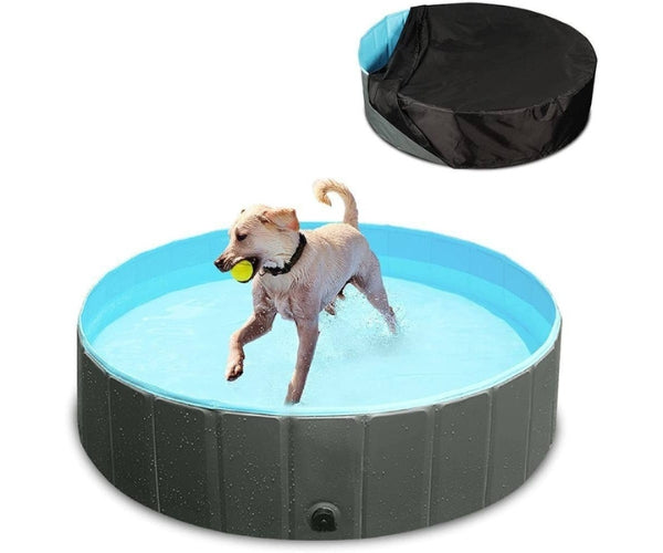 Dog Swimming Pool by Zoomadog - Foldable, Non-Slip Pool for Play & Cooling in Summer