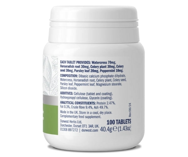 Dorwest Green Releaf Tablets for Dogs - Skin, Joint & Urinary Support 100, 200 or 500 Tablets