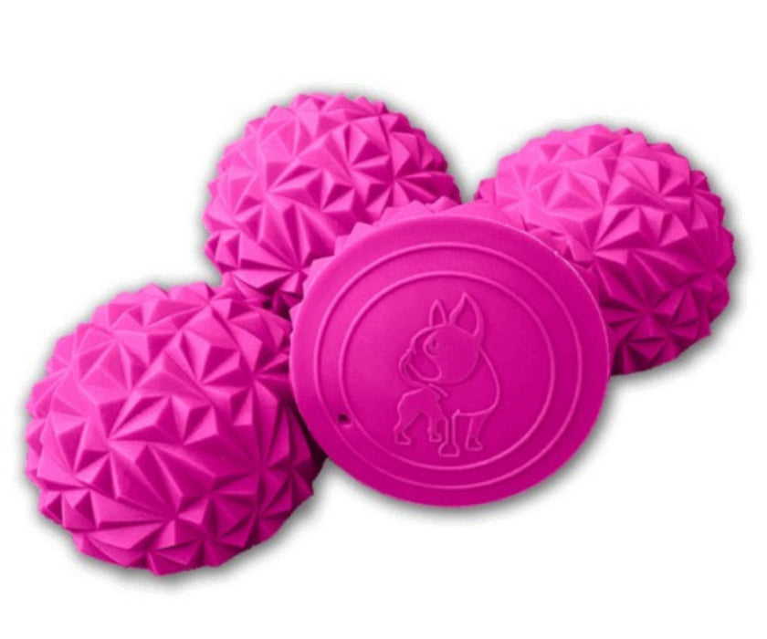 Flexiness Dog PawStackers - Non-Slip Diamond Grip Therapy Balls for Balance Training & Nerve Stimulation (pack of 4)