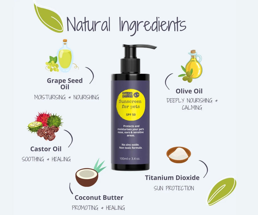 Noseprint Dog Sunscreen SPF 50 Lotion - High Protection Sunscreen Lotion for Sensitive Skin 100ml