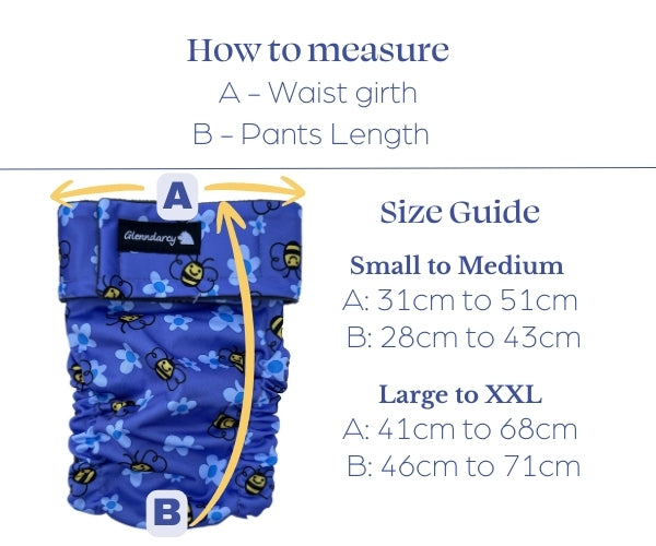 Glenndarcy Flexi-Pants No Tail Hole Nappy for Dogs - Incontinence Protection for Frenchies