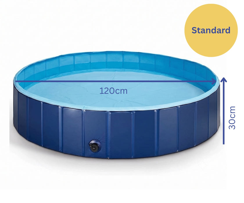 Dog Swimming Pool by Zoomadog - Foldable, Non-Slip Pool for Play & Cooling in Summer (Blue)