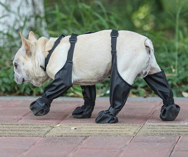 Waterproof Long Dog Boots - Secure & Waterproof for Winter Paw Protection (four boots)