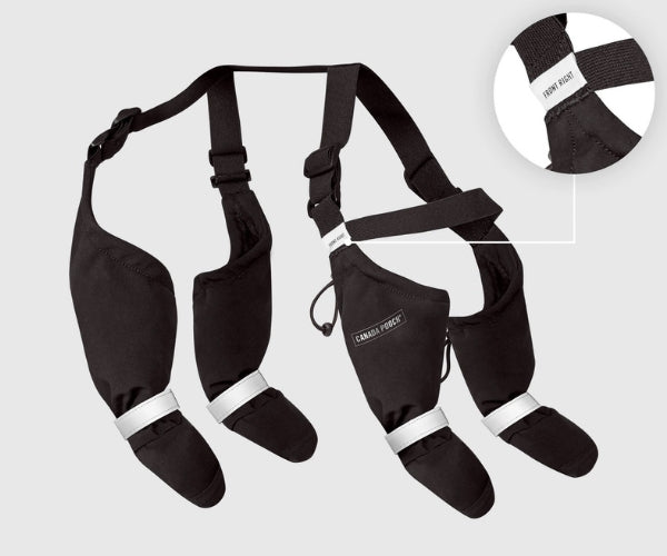 Canada Pooch Suspender Dog Boots - Secure Paw Protection With Extended Leg Coverage (four boots)