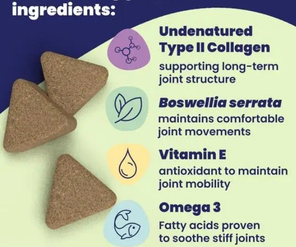 Flexadin Advanced UC-II Joint Supplement for Dogs - Supports Joint Health & Mobility 30 or 60 Chews