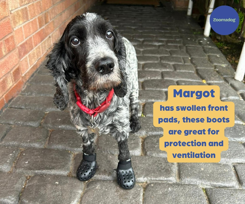 WagWear Mojave - Breathable Rubber Dog Boots for Extra Grip & Paw Protection (two boots)