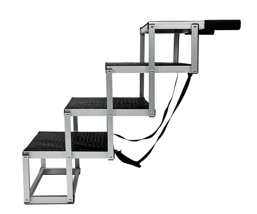 Zoomadog 4-Step Aluminium Foldable Dog Steps - Help with Car Access for Dogs up to 70kg (63.5cm High × 76cm Deep)