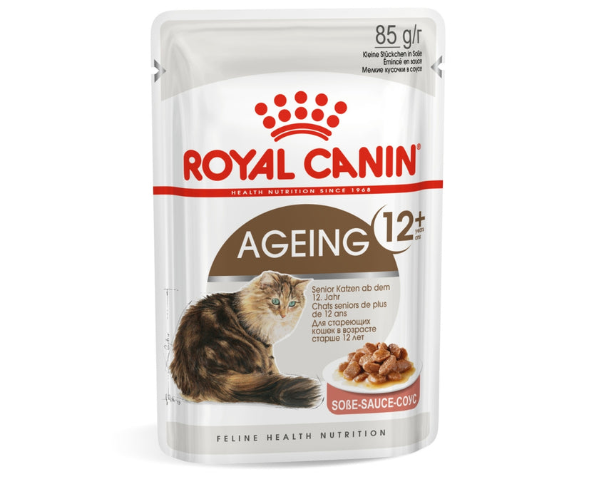 Royal Canin Ageing 12+ Thin Slices In Gravy Cat Food 85kg x 12 Pouches