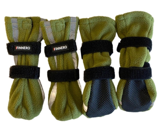 Reflective Tall Dog Boots - Fleece Reflective Boots, Keeps Your Dog Warm & Safe (four boots)