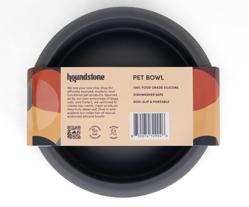 Houndstone Silicone Dog Bowl - Durable Well Designed Travel Bowl for Small Dogs (237ml capacity)