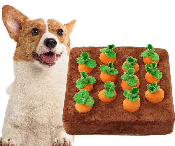 Interactive Carrot Garden Game for Dogs - Mentally Stimulating Snuffle Toy