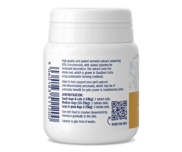Dorwest Turmeric For Dogs - Anti-Inflammatory & Arthritis Support 100, 200 or 500 Tablets