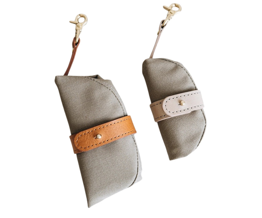 Foldable Waxed Canvas Dog Travel Bowl by Melo - Easily Roll Down with Carabiner Clip for Walks & Travel